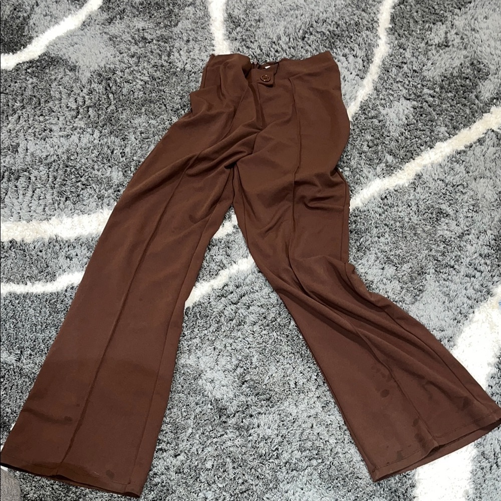 Chocolate Wide Leg Trouser Pants